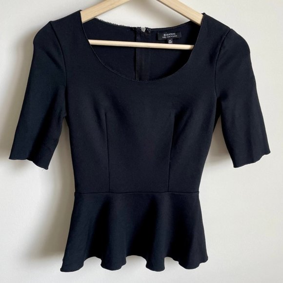Aritzia T. Babaton Barrett Black Peplum Top - Picture 2 of 4